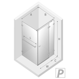 New Trendy Avexa Gunmetal Brushed Kabina Prostokątna P 120x100x200 Przezroczyste 6mm Active Shield (EXK-3315)