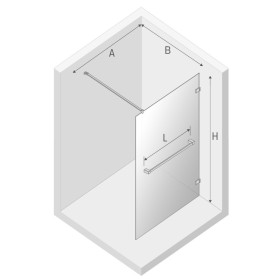 New Trendy Avexa Gunmetal Brushed Kabina Walk-In 120x200 Przezroczyste 8mm Active Shield (EXK-3502)