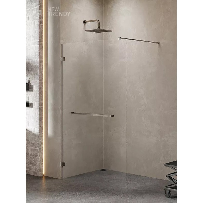 New Trendy Avexa Gunmetal Brushed Kabina Walk-In 150x200 Przezroczyste 8mm Active Shield (EXK-3505)