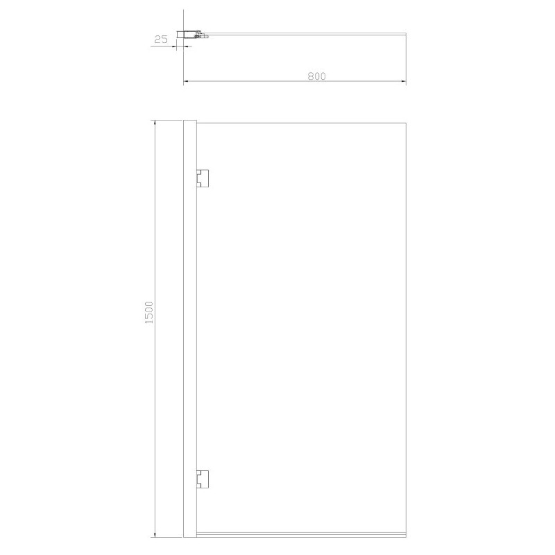 Omnires Waterloo Parawan nawannowy jednoskrzydłowy 80 cm chrom (HMP80XCRTR)