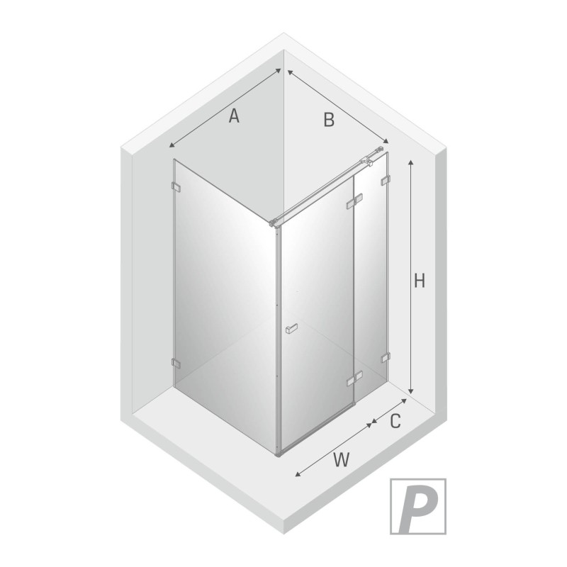 New Trendy Avexa Copper Kabina Prostokątna P 80x110x200 Przezroczyste 6mm Active Shield (EXK-3579)