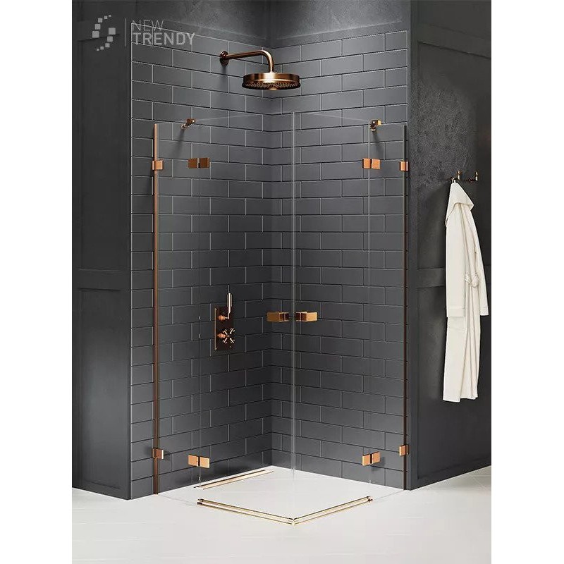 New Trendy Avexa Copper Kabina Prostokątna 80x90x200 Przezroczyste 6mm Active Shield (EXK-3666)