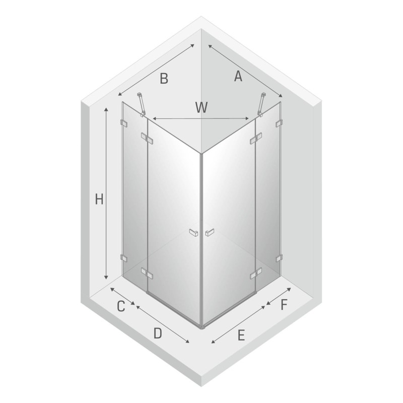 New Trendy Avexa Copper Kabina Prostokątna 120x80x200 Przezroczyste 6mm Active Shield (EXK-3685)