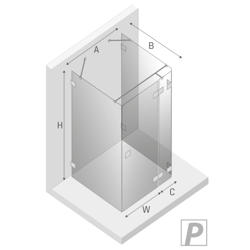 New Trendy Avexa Copper Kabina Prostokątna Przyścienna P 120x70x200 Przezroczyste 6mm Active Shield (EXK-3744)