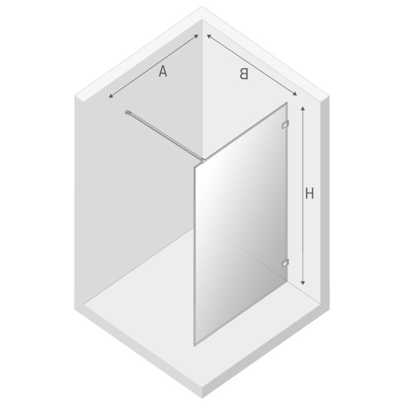 New Trendy Avexa Copper Kabina Walk-In 100x200 Przezroczyste 6mm Active Shield z ramką (EXK-3799)