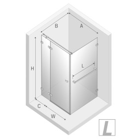 New Trendy Avexa Copper Kabina Prostokątna L 80x100x200 Przezroczyste 6mm Active Shield (EXK-3608)