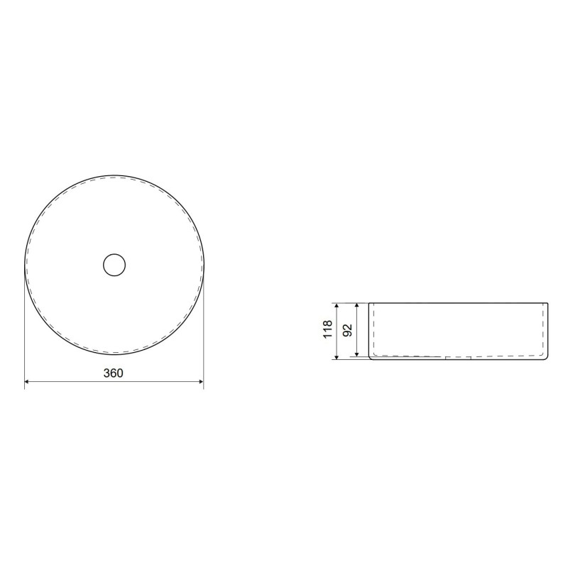 Actima Ovia 35 umywalka nablatowa 37x37x12 cm, biała (CEAC.2501.WH)