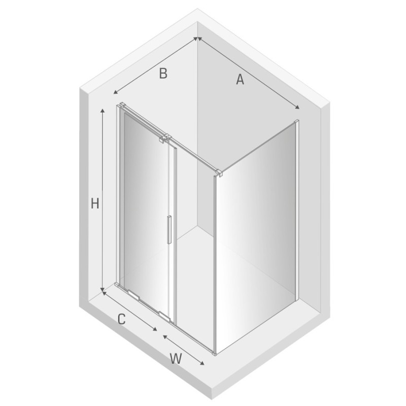 New Trendy Smart Kabina Prostokątna 140x90x200 Przezroczyste 8mm Active Shield (EXK-4041)