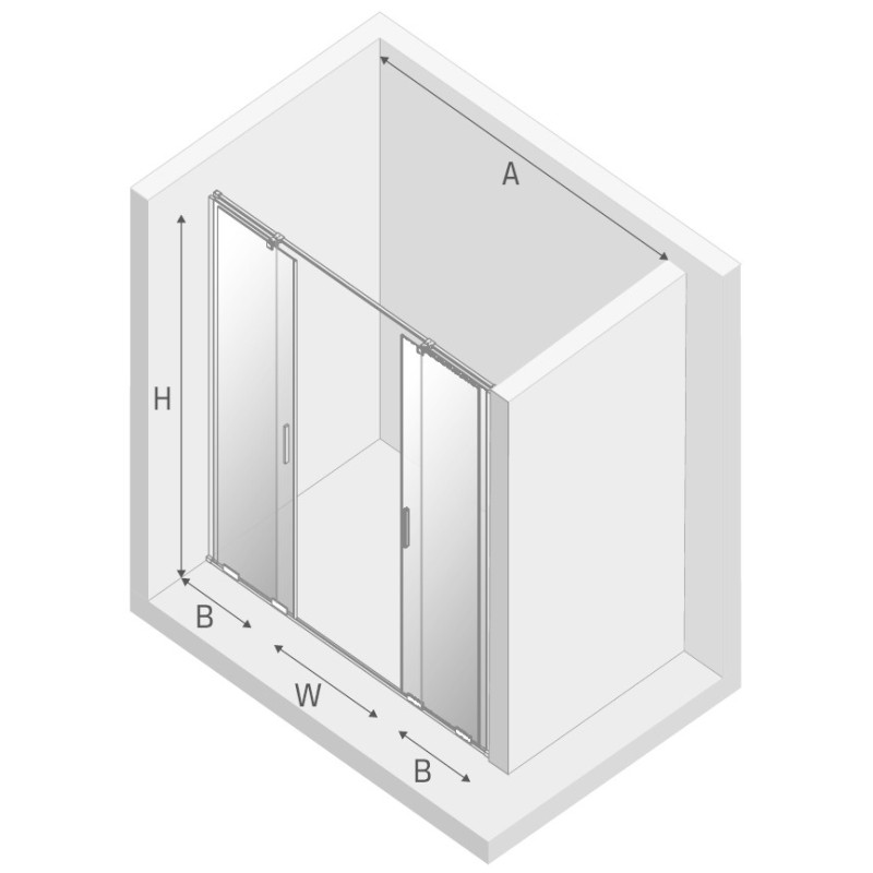 New Trendy Smart Black Drzwi Prysznicowe Podwójne 170x200 Przezroczyste 8mm Active Shield (EXK-4122)