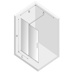 New Trendy Smart Black Kabina Walk-In 140x200 Przezroczyste 8mm Active Shield (EXK-4195)