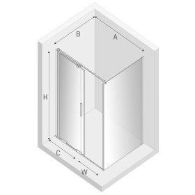 New Trendy Smart Light Gold Kabina Prostokątna Narożna 150x80x200 Przezroczyste 8mm Active Shield (EXK-4253)