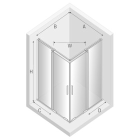 New Trendy Smart Light Gold Kabina Prostokątna Narożna 2D 90x110x200 Przezroczyste 8mm Active Shield (EXK-4270)