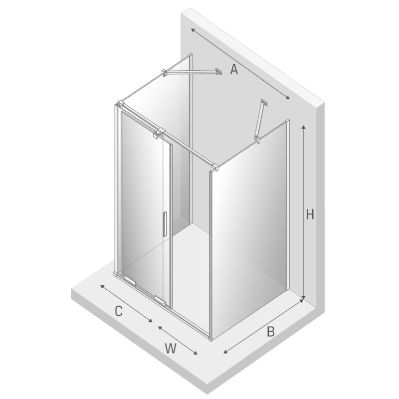 New Trendy Smart Light Gold Kabina Prostokątna Przyścienna 110x80x200 Przezroczyste 8mm Active Shield (EXK-4281)