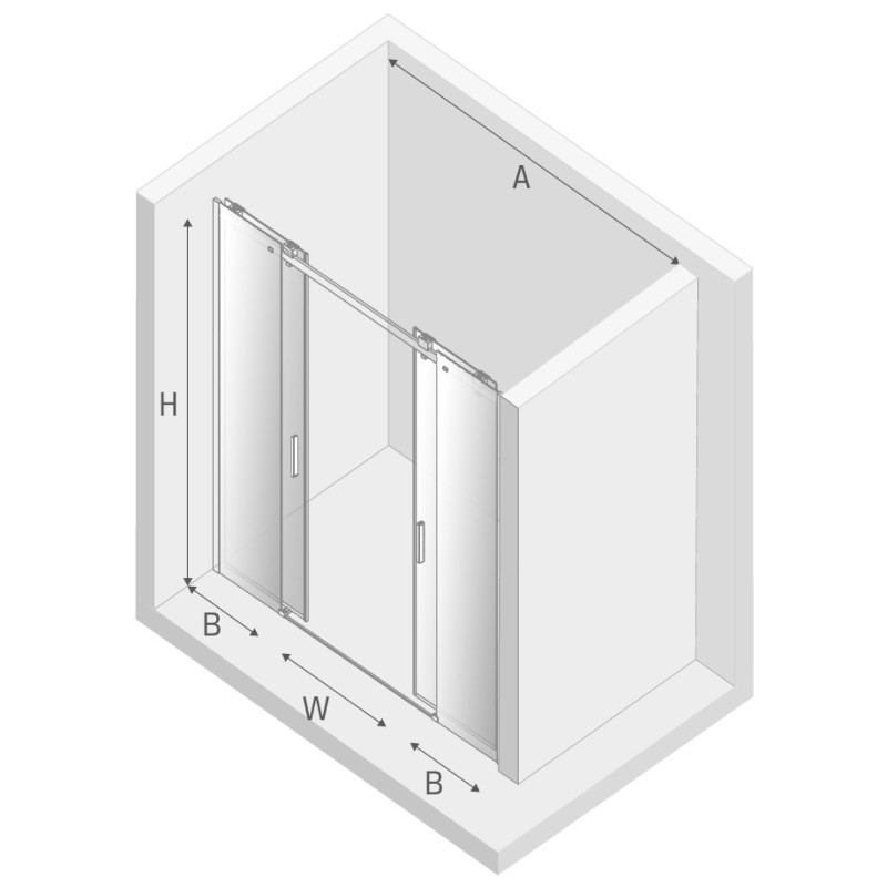 New Trendy Softi Drzwi Prysznicowe Podwójne 180x200 Przezroczyste 8mm Active Shield (EXK-3909)