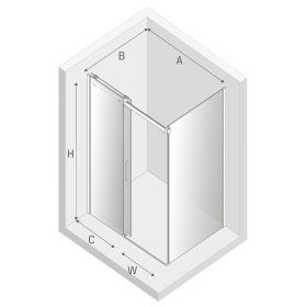 New Trendy Softi Kabina Prostokątna 110x80x200 Przezroczyste 8mm Active Shield (EXK-3915)