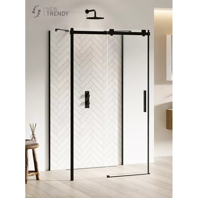 New Trendy Softi Black Kabina Prostokątna Przyścienna 120x80x200 Przezroczyste 8mm Active Shield (EXK-3996)