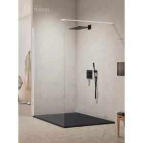 New Trendy New Modus White Kabina Walk-In U 100x200 Przezroczyste 8mm Active Shield (EXK-2204)