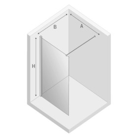 New Trendy New Modus White Kabina Walk-In U 110x200 Przezroczyste 8mm Active Shield (EXK-2205)