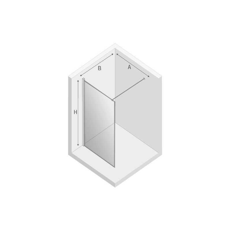 New Trendy New Modus White Kabina Walk-In U 50x200 Przezroczyste 8mm Ramka Active Shield (EXK-2219)