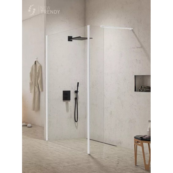 New Trendy New Modus White Ścianka Prysznicowa 1 Walk-In Zestaw 90x200 cm Szkło Przezroczyste (EXK-2230)