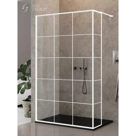 New Trendy New Modus White Ścianka Prysznicowa 1 Walk-In Zestaw 90x200 cm Szkło Przezroczyste Kratka (EXK-2240)