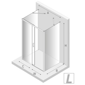 New Trendy Prime Kabina Kwadratowa Przyścienna L 100x100x200 Przezroczyste 6mm Active Shield (K-0815)
