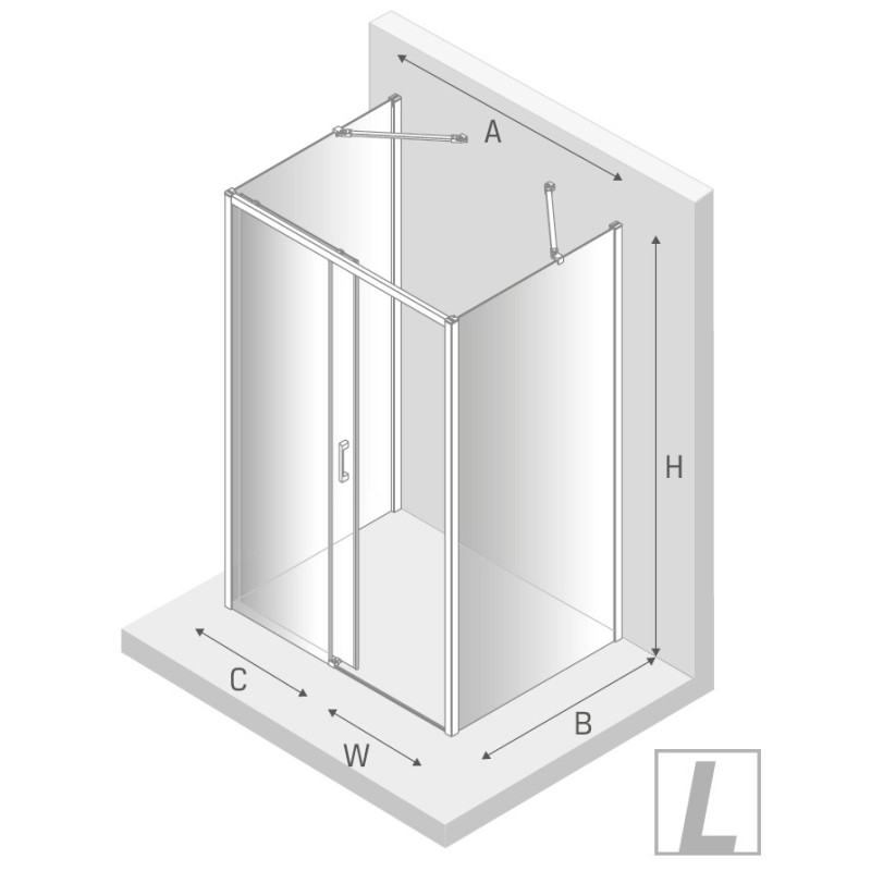 New Trendy Prime Kabina Prostokątna Przyścienna L 150x100x200 Przezroczyste 6mm Active Shield (K-0835)