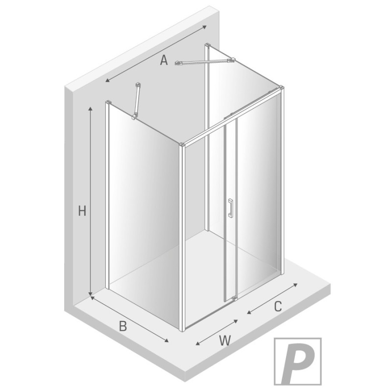 New Trendy Prime Kabina Prostokątna Przyścienna P 130x90x200 Przezroczyste 6mm Active Shield (K-0854)