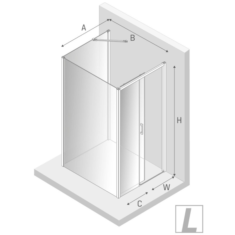 New Trendy Prime Kabina Prostokątna Przyścienna L 120x100x200 Przezroczyste 6mm Active Shield (K-1589)