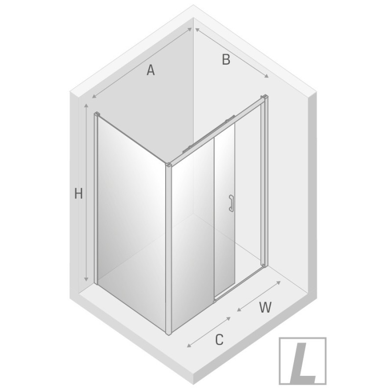 New Trendy Prime Black Kabina Prostokątna Narożna L 120x100x200 Przezroczyste 6mm Active Shield (K-1287)