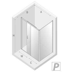 New Trendy Prime Black Kabina Prostokątna Narożna P 160x80x200 Przezroczyste 6mm Active Shield (K-1329)