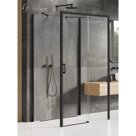 New Trendy Prime Black Kabina Prostokątna Przyścienna P 150x90x200 Przezroczyste 6mm Active Shield (K-0958)