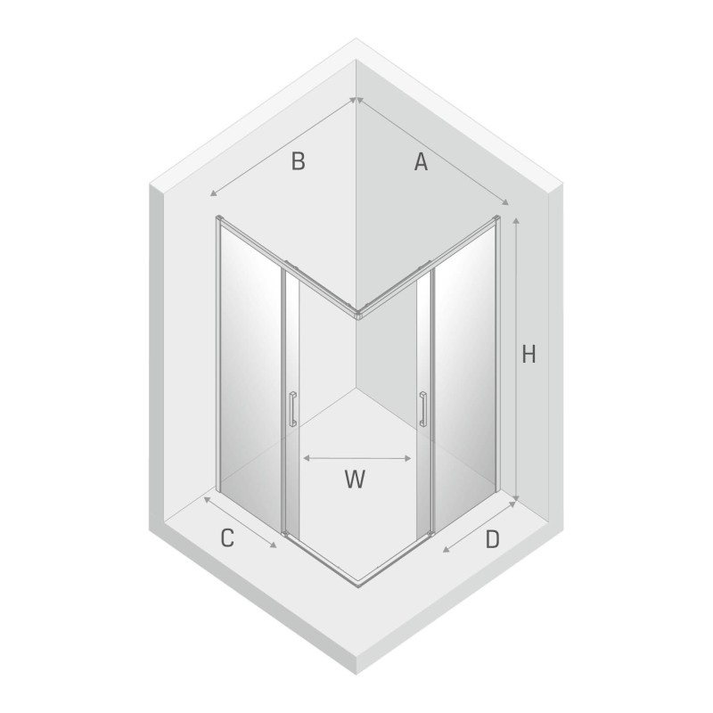 New Trendy Prime White Kabina Prostokątna U 80x120x200 Przezroczyste 6mm Active Shield (D-0396A/D-0405A)