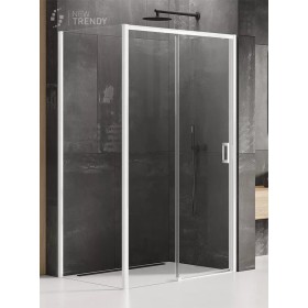 New Trendy Prime White Kabina Prostokątna Przyścienna L 110x90x200 Przezroczyste 6mm Active Shield (K-1362)