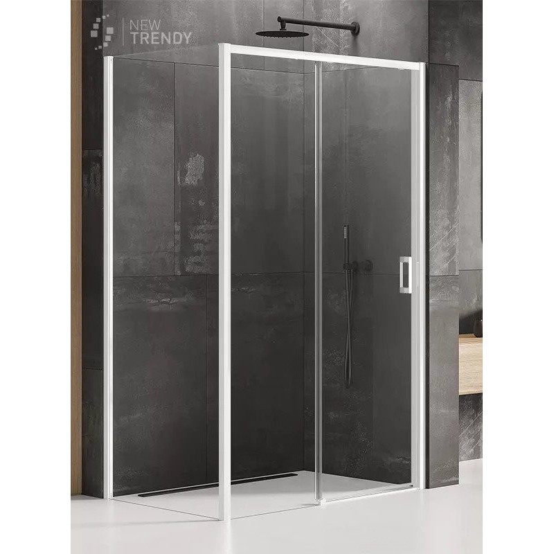 New Trendy Prime White Kabina Prostokątna Przyścienna L 160x80x200 Przezroczyste 6mm Active Shield (K-1381)