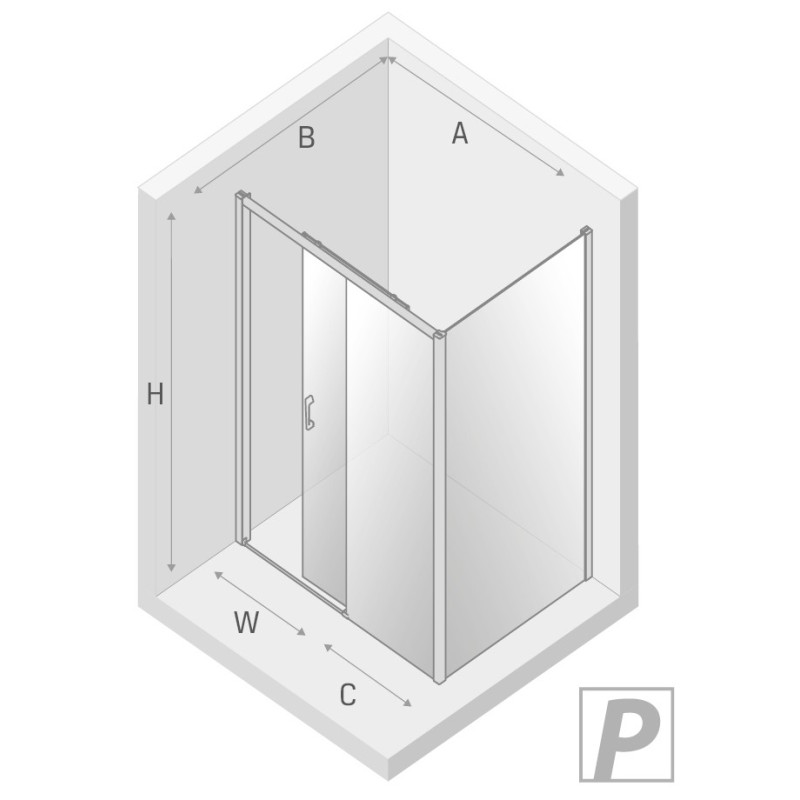 New Trendy Prime White Kabina Prostokątna Przyścienna P 110x70x200 Przezroczyste 6mm Active Shield (K-1388)