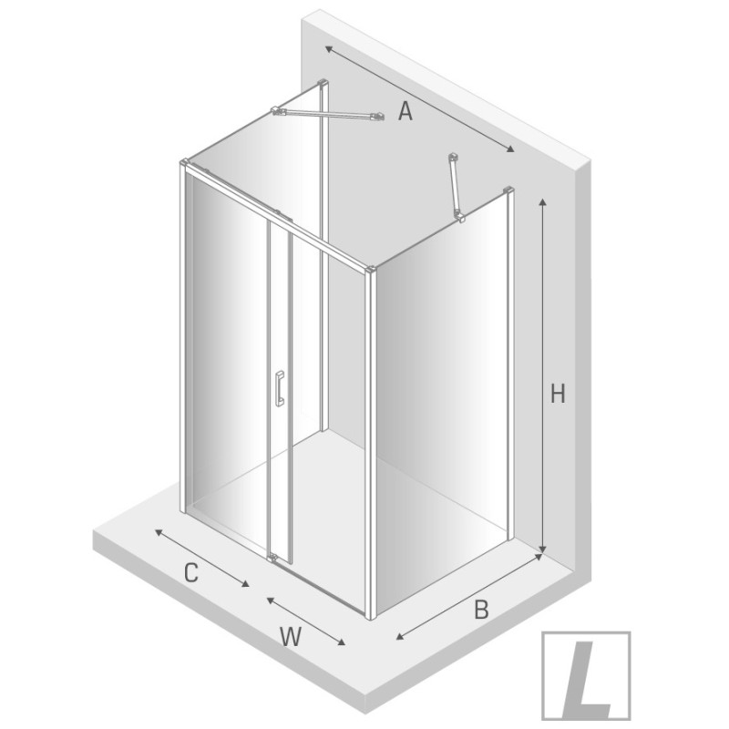 New Trendy Prime White Kabina Prostokątna Przyścienna L 150x90x200 Przezroczyste 6mm Active Shield (K-1026)