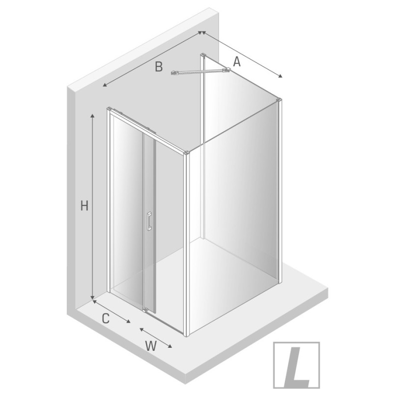 New Trendy Prime White Kabina Kwadratowa Przyścienna L 120x120x200 Przezroczyste 6mm Active Shield (K-1569)