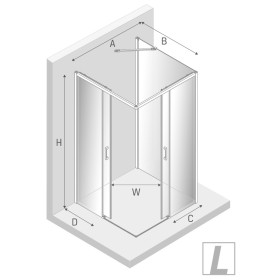 New Trendy Prime White Kabina Prostokątna Przyścienna U 90x70x200 Przezroczyste 6mm Active Shield (K-1092)
