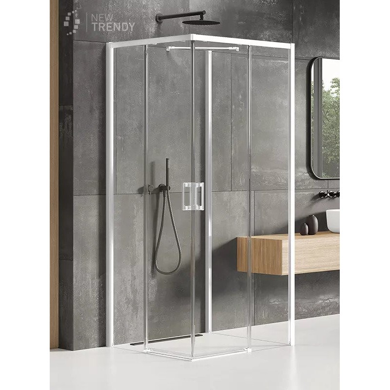 New Trendy Prime White Kabina Prostokątna Przyścienna U 90x70x200 Przezroczyste 6mm Active Shield (K-1092)