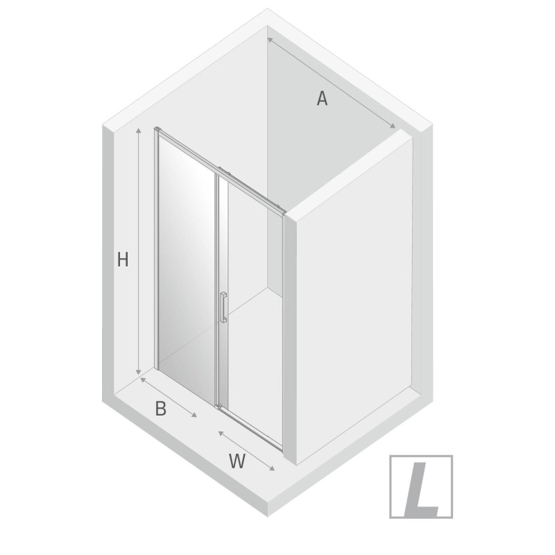 New Trendy Prime Light Gold Drzwi Prysznicowe L 140x200 Przezroczyste 6mm Active Shield (D-0428A)