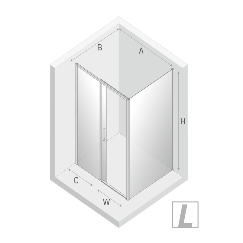 New Trendy Prime Light Gold Kabina Prostokątna L 100x90x200 Przezroczyste 6mm Active Shield (D-0420A/D-0224B)