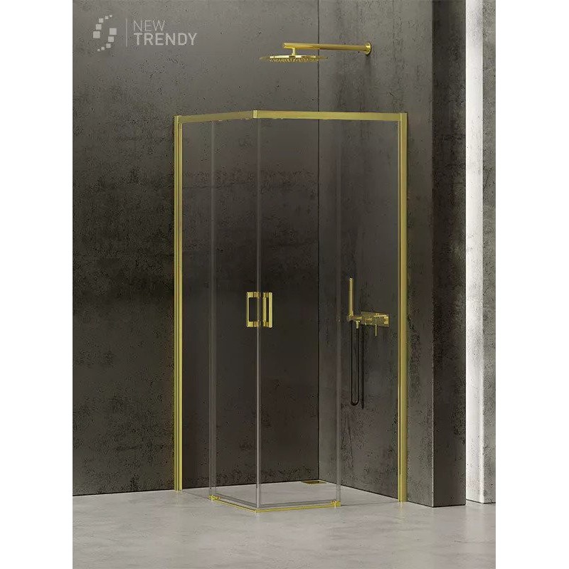 New Trendy Prime Light Gold Kabina Prostokątna Narożna 2D U 90x120x200 Przezroczyste 6mm Active Shield (D-0418A/D-0425A)