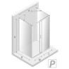 New Trendy Prime Light Gold Kabina Prostokątna Przyścienna P 150x70x200 Przezroczyste 6mm Active Shield (K-1148)