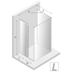 New Trendy Prime Light Gold Kabina Kwadratowa Przyścienna L 120x120x200 Przezroczyste 6mm Active Shield (K-1641)