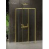New Trendy Prime Light Gold Kabina Kwadratowa Przyścienna U 100x100x200 Przezroczyste 6mm Active Shield (K-1195)