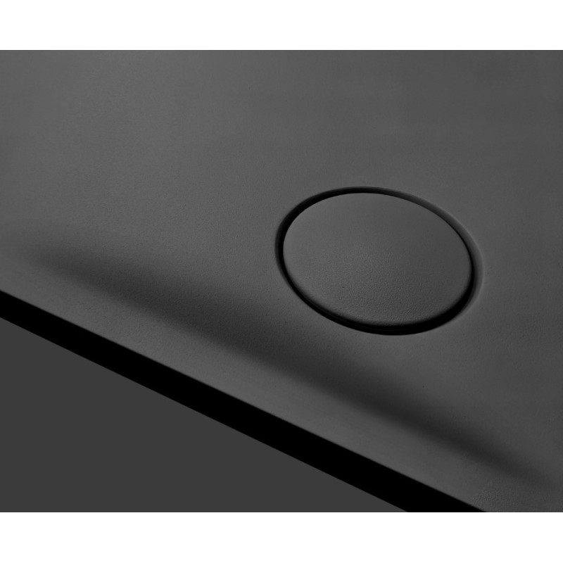 New Trendy Nex Brodzik konglomeratowy półokrągły R55 80x80x3,5 antracyt struktura (B-0497)