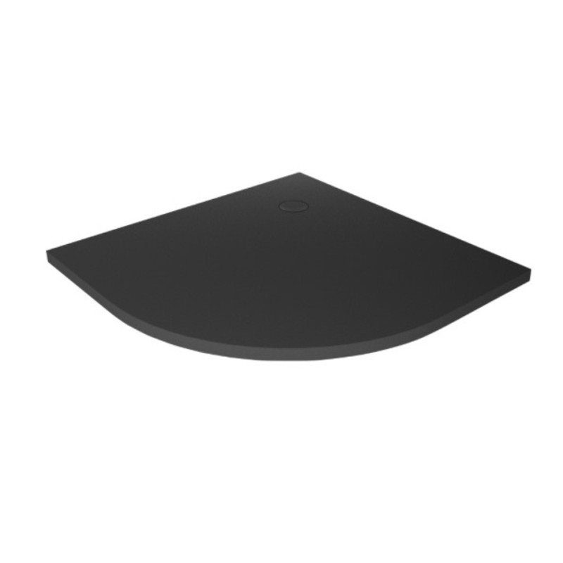 New Trendy Nex Brodzik konglomeratowy półokrągły R55 90x90x3,5 antracyt struktura (B-0498)