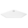 New Trendy Nex Brodzik Konglomeratowy Pięciokątny 80x80x3,5 Biały Gładki (B-0513)