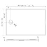 New Trendy Nex Brodzik Konglomeratowy Prostokątny 120x100x3,5 Antracyt Struktura (B-0510)